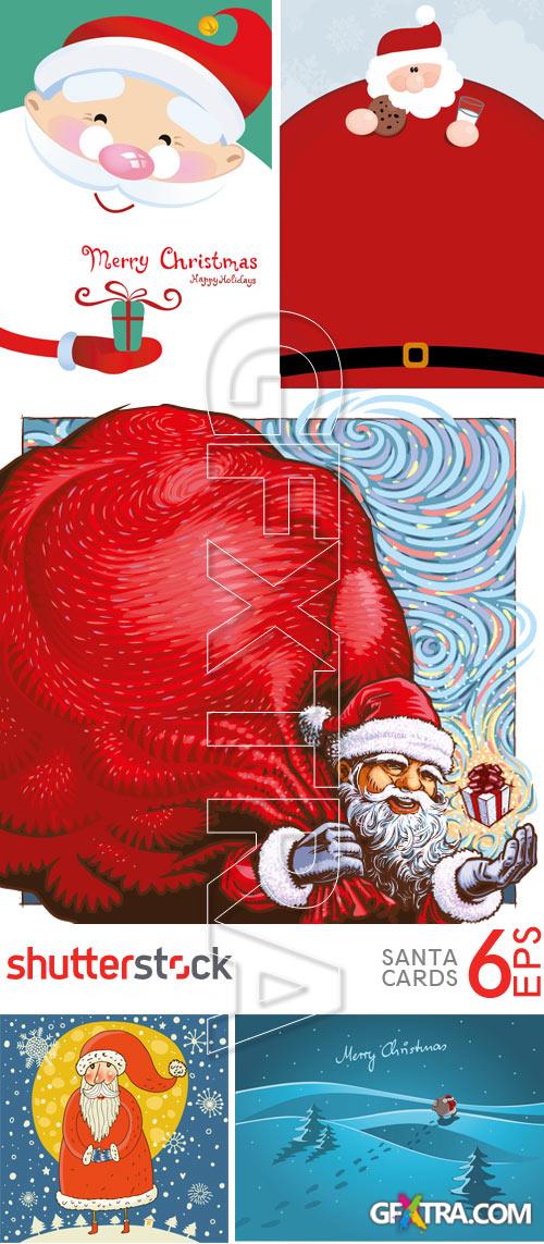 Santa Cards 6xEPS Shutterstock