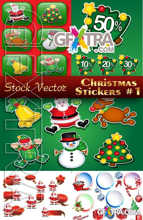 Christmas sticker #1 - Stock Vector