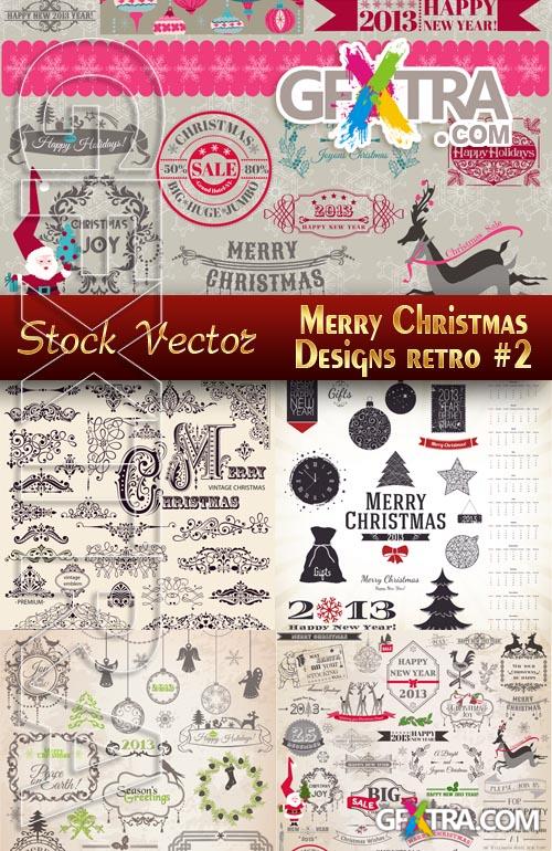 Merry Christmas Designs. Retro #2 - Stock Vector