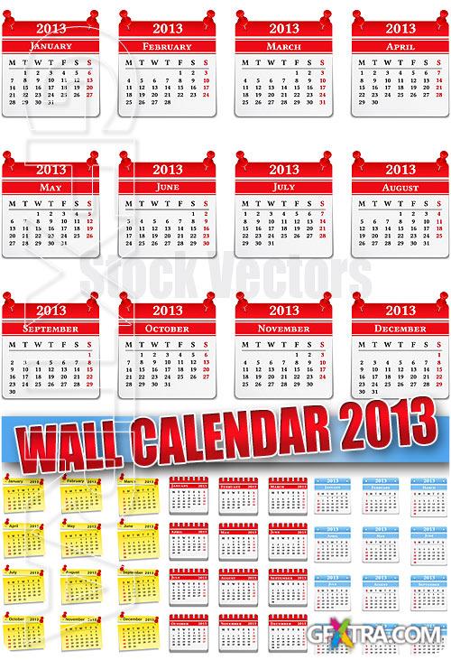 Wall calendar 2013 - Stock Vectors