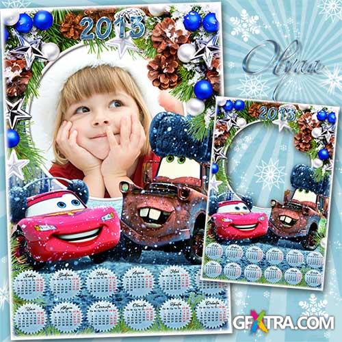 Children's festive calendar - New year with cars