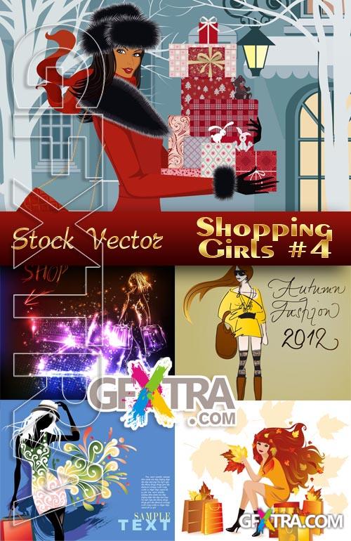 Shopping Girls #4 - Stock Vector
