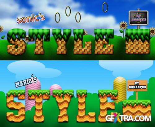 Marios and Sonics Photoshop Styles