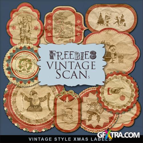 Scrap-kit - Vintage Style Labels - For Christmas And New Year 2013 PNG Images Cliparts