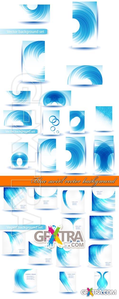 Blue Swirl Vector Backgrounds 4xEPS