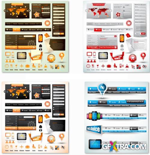 Website Design Elements #3 - 25 EPS Vector Stock