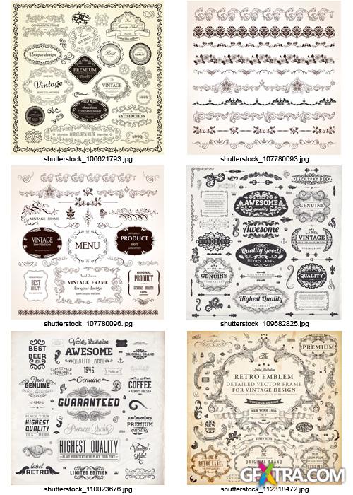 Amazing SS - Floral Ornaments &amp; Vintage Labels 7, 25xEPS