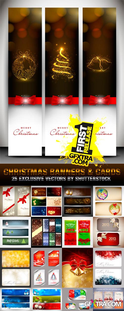 Christmas Banners & Cards #1, 25xEPS