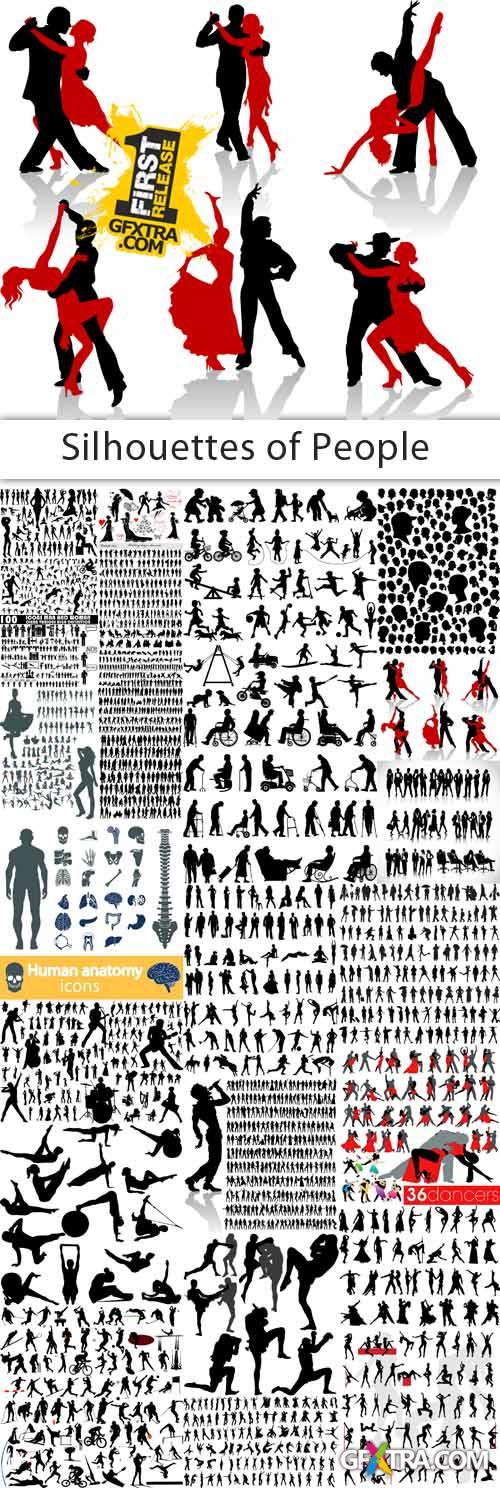 Silhouettes of People 25xEPS