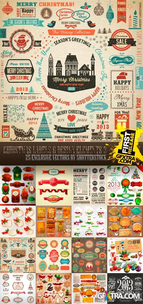 Christmas Labels & Design Elements #3, 25xEPS