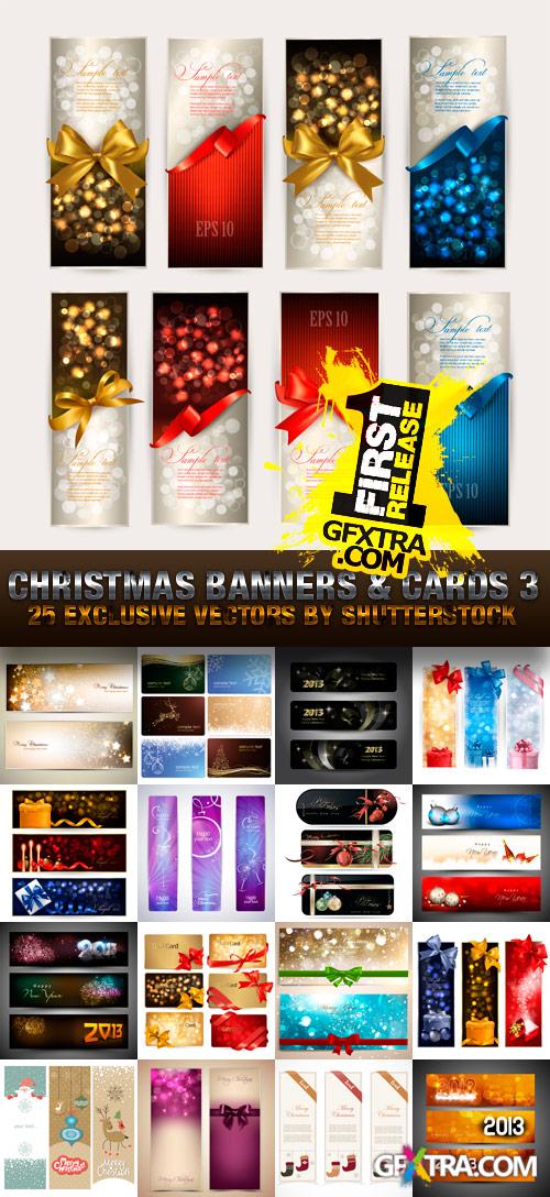 Christmas Banners & Cards #3, 25xEPS