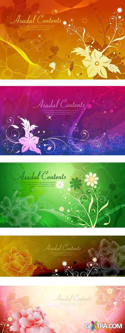 Vector Banners with Flowers