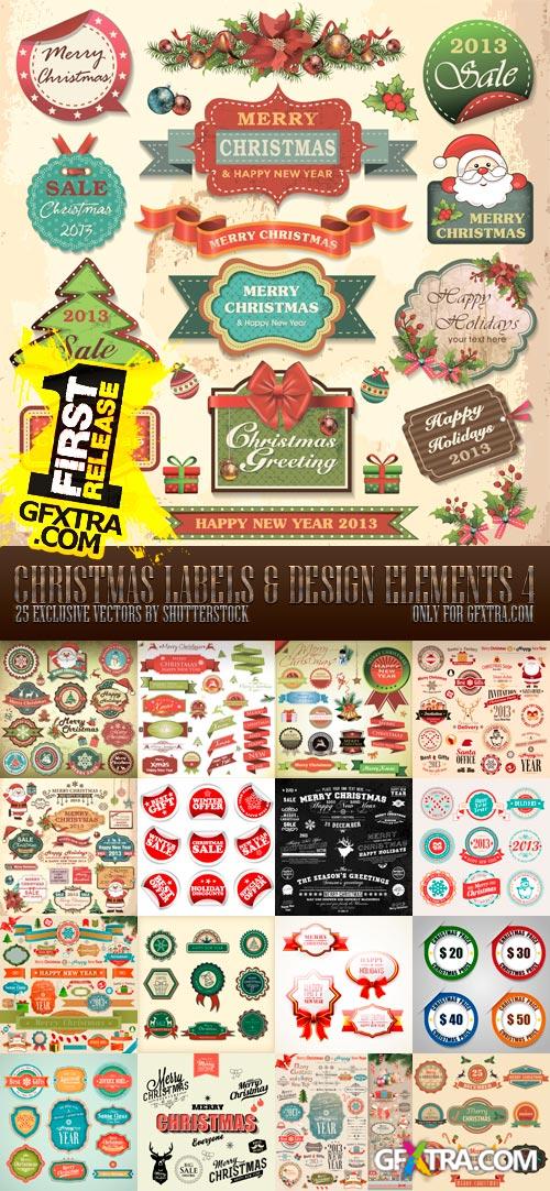 Christmas Labels & Design Elements #4, 25xEPS