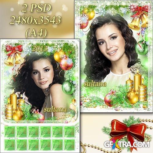 New Year set of photoframework and calendar for 2013 - Christmas Tale