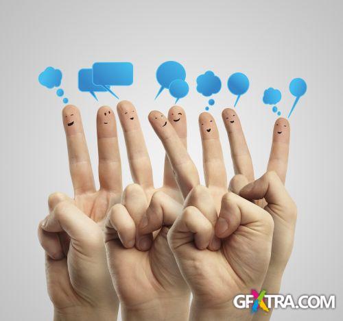 Fingers With Icons - Shutterstock 25xJPG