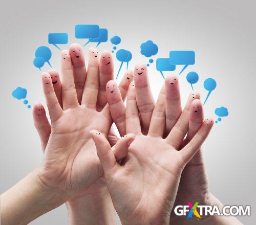 Fingers With Icons - Shutterstock 25xJPG