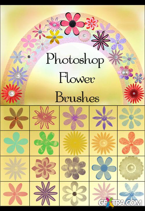 Flowers Photoshop Brushes plus Cutouts