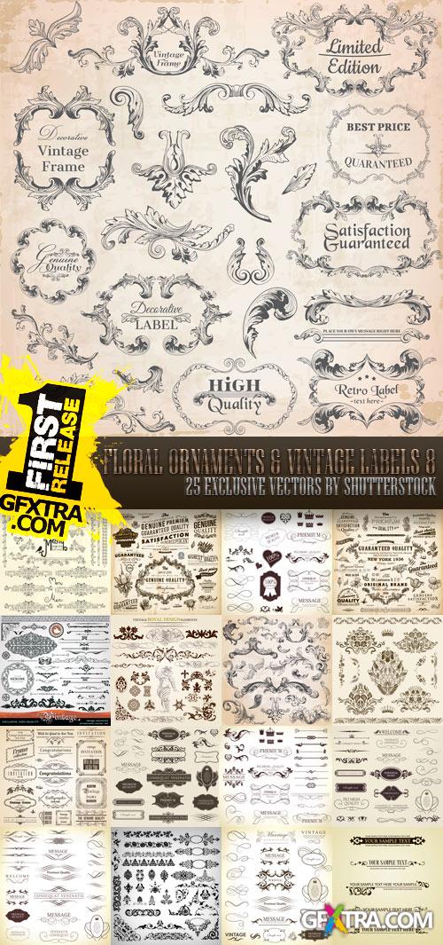 Amazing SS - Floral Ornaments &amp; Vintage Labels 8, 25xEPS