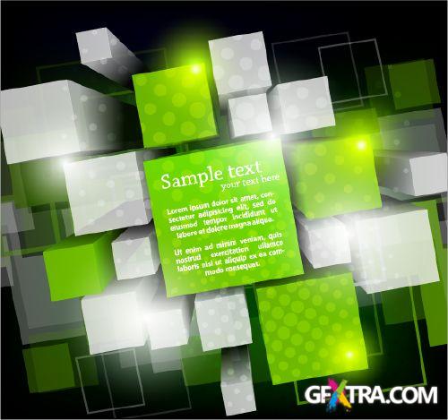 Squares & Cubes Vector Backgrounds 25xEPS