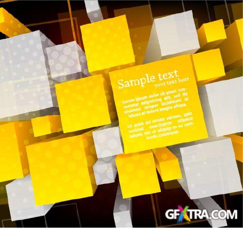 Squares & Cubes Vector Backgrounds 25xEPS