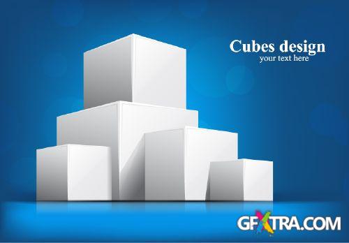 Squares & Cubes Vector Backgrounds 25xEPS