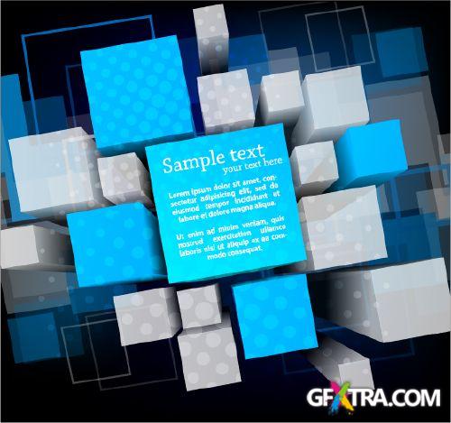 Squares & Cubes Vector Backgrounds 25xEPS