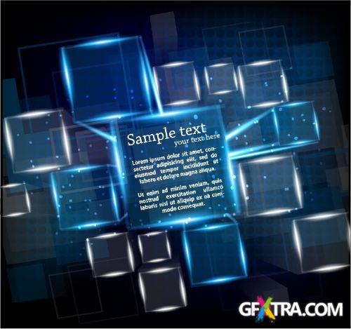 Squares & Cubes Vector Backgrounds 25xEPS