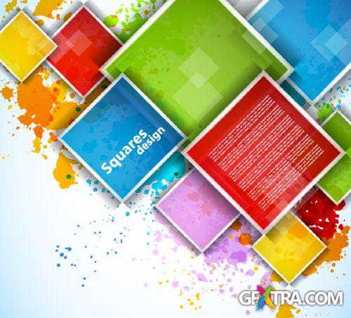 Squares & Cubes Vector Backgrounds 25xEPS