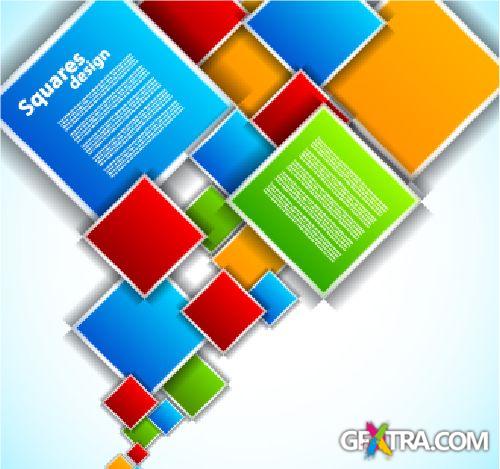 Squares & Cubes Vector Backgrounds 25xEPS