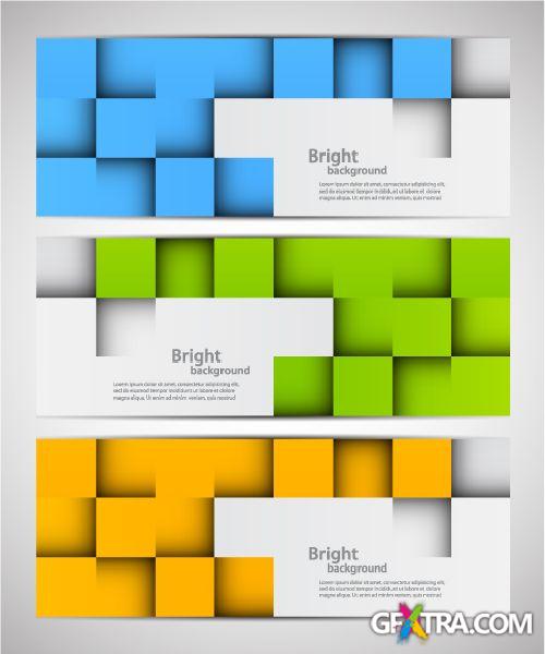 Squares & Cubes Vector Backgrounds 25xEPS