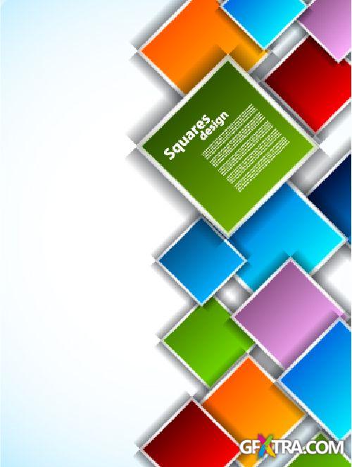 Squares & Cubes Vector Backgrounds 25xEPS