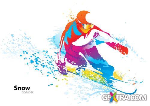 Amazing Color Splashed Sport & Dance Vectors 25xEPS