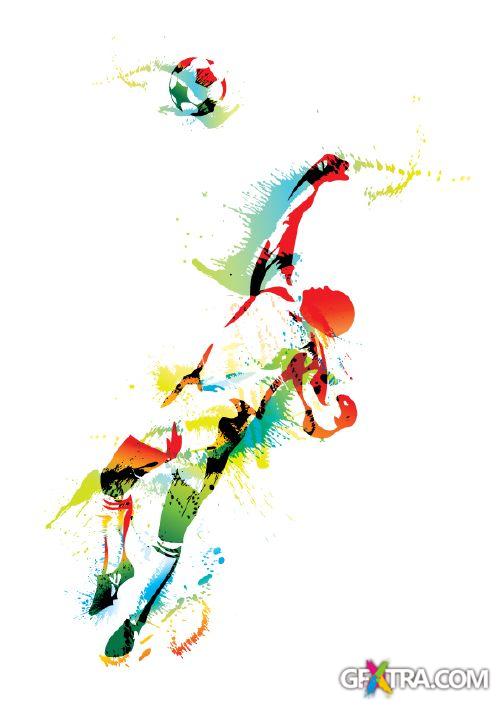 Amazing Color Splashed Sport & Dance Vectors 25xEPS
