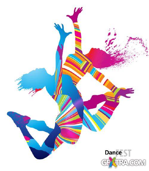 Amazing Color Splashed Sport & Dance Vectors 25xEPS