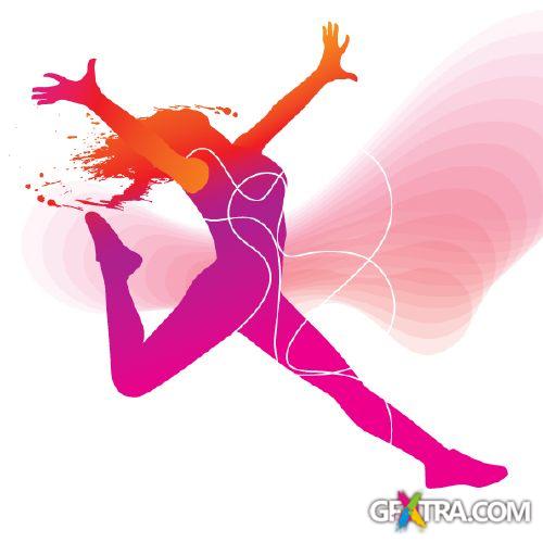 Amazing Color Splashed Sport & Dance Vectors 25xEPS