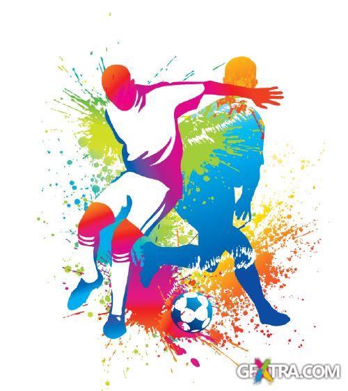 Amazing Color Splashed Sport & Dance Vectors 25xEPS