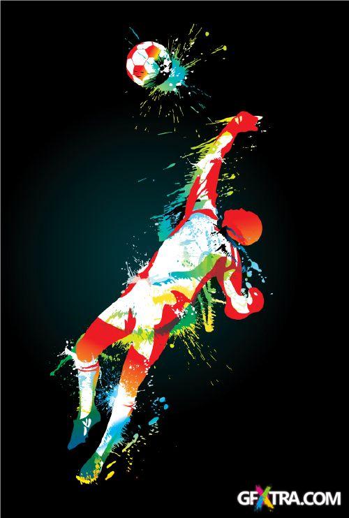 Amazing Color Splashed Sport & Dance Vectors 25xEPS