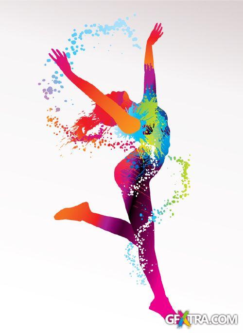 Amazing Color Splashed Sport & Dance Vectors 25xEPS