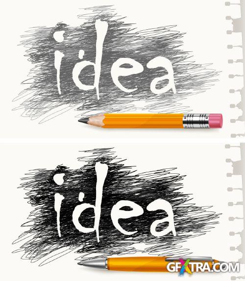 Pencil Conceptual Illustrations 25xEPS