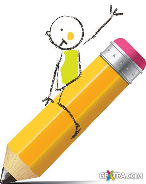 Pencil Conceptual Illustrations 25xEPS