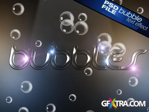 Bubble Text Effect PSD Template