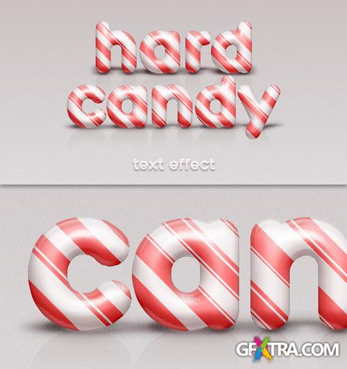 Candy Cane Text Effect PSD Template