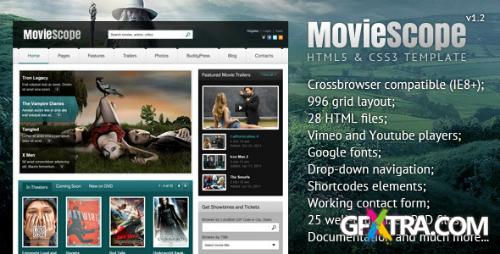 ThemeForest - MovieScope - HTML5 & CSS3 Portal Template - RIP