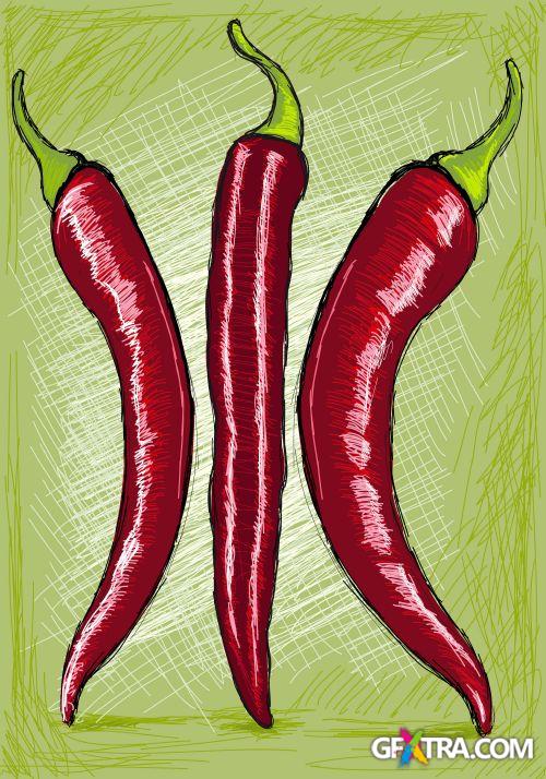 Vegetable and Fruit Full-Colored Illustrations 33xEPS Vegetable and Fruit Full-Colored Illustrations 33xEPS