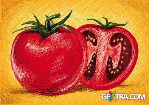 Vegetable and Fruit Full-Colored Illustrations 33xEPS Vegetable and Fruit Full-Colored Illustrations 33xEPS