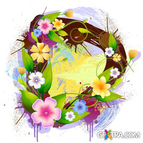 Alphabet Created by Flowers & Leaves 26xEPS Alphabet Created by Flowers & Leaves 26xEPS