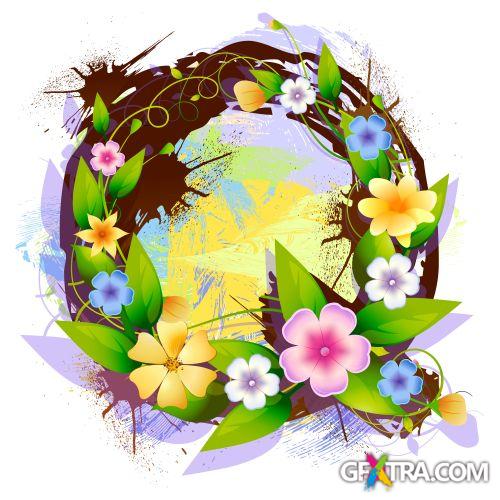 Alphabet Created by Flowers & Leaves 26xEPS Alphabet Created by Flowers & Leaves 26xEPS