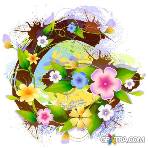 Alphabet Created by Flowers & Leaves 26xEPS Alphabet Created by Flowers & Leaves 26xEPS