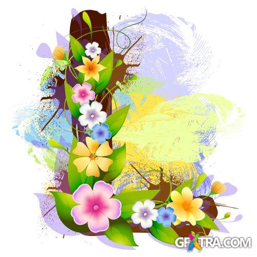 Alphabet Created by Flowers & Leaves 26xEPS Alphabet Created by Flowers & Leaves 26xEPS