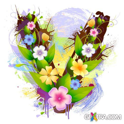 Alphabet Created by Flowers & Leaves 26xEPS Alphabet Created by Flowers & Leaves 26xEPS